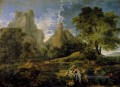 Nicolas Landschaft mit Polyphemus klassischen Nicolas Poussin Berg